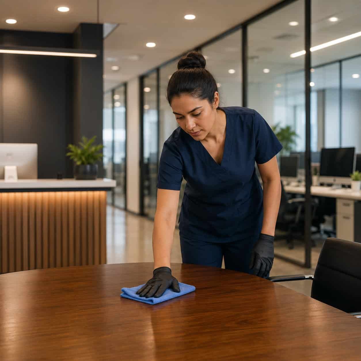 Professional office workspace cleaned and maintained by CSU Commercial